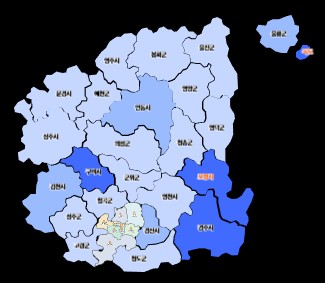 대구,경북 지역 지도